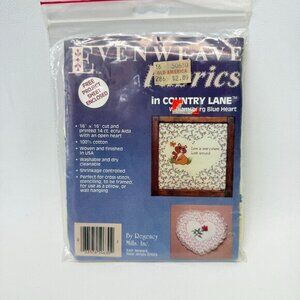 Evenweave Fabrics in Country Lane‎ Williamsburg Blue Heart 16"x16" Printed Aida